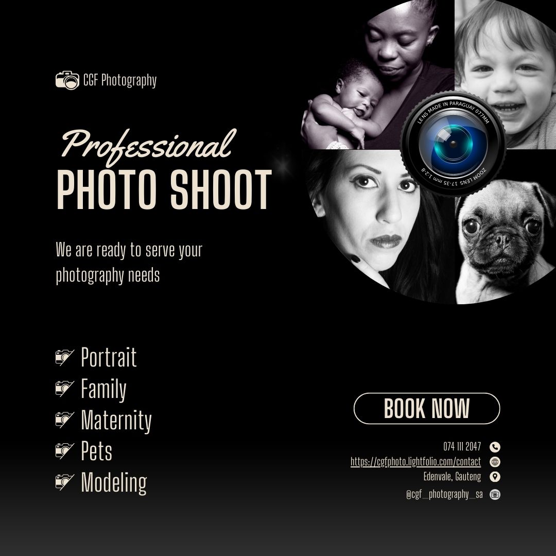 Professional portrait photo shoots. 